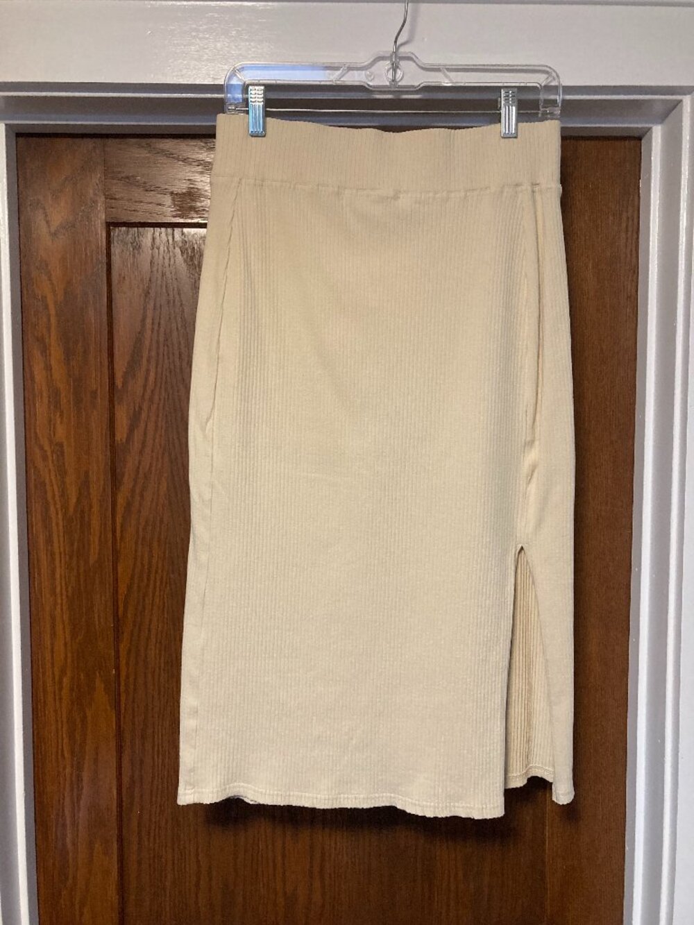 Pact ribbed organic cotton skirt